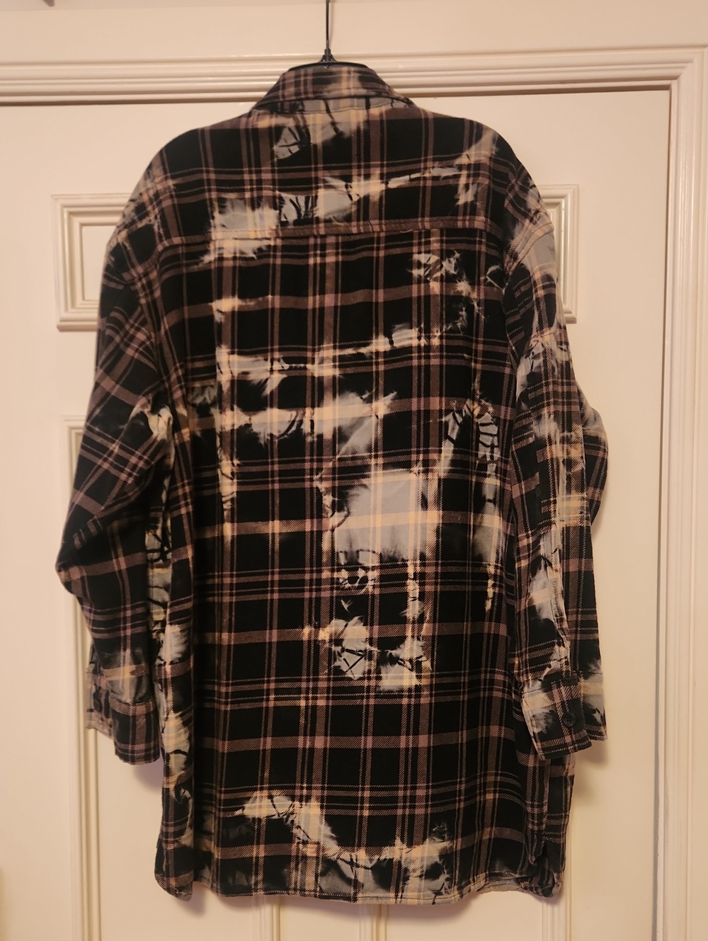 AllSaints Black and Tan Plaid Button-Front Shacket - Picture 3 of 3